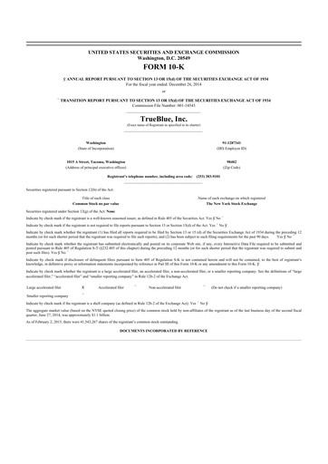 Thumbnail TrueBlue 10-K Annual Report 2014