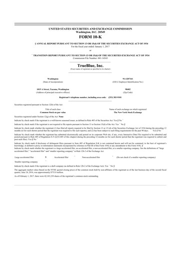 Thumbnail TrueBlue 10-K Annual Report 2016