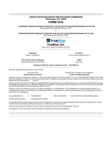 Thumbnail TrueBlue 10-Q Quarterly Report FY2017 