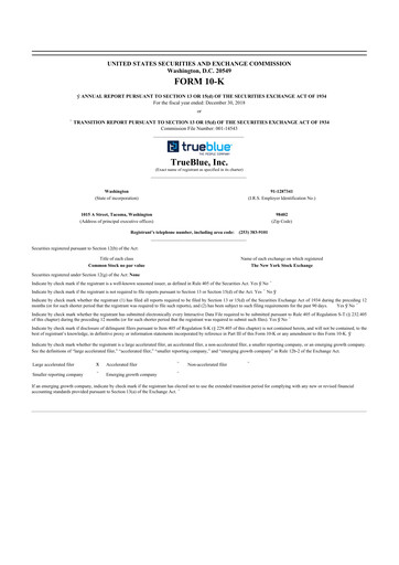 Thumbnail TrueBlue 10-K Annual Report 2018