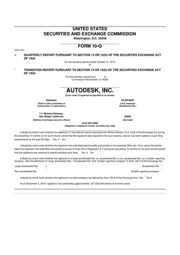 Thumbnail Autodesk 10-Q Quarterly Report FY2015 