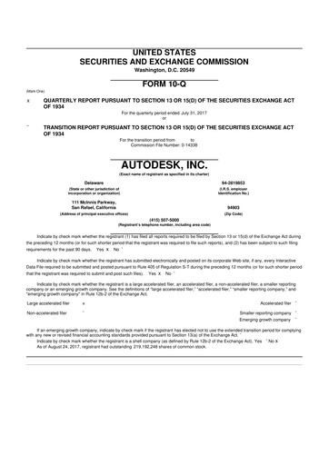 Thumbnail Autodesk 10-Q Quarterly Report FY2018 