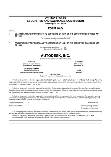 Thumbnail Autodesk 10-Q Quarterly Report FY2019 