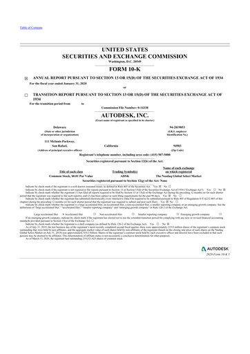 Thumbnail Autodesk 10-K Annual Report 2020