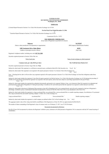 Thumbnail Middleby 10-K Annual Report 2016