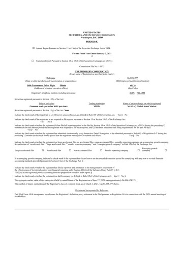 Thumbnail Middleby 10-K Annual Report 2020