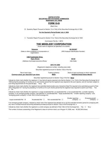 Thumbnail Middleby 10-Q Quarterly Report FY2026 