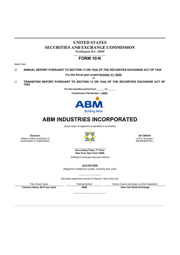 Thumbnail ABM Industries
 10-K Annual Report 2020