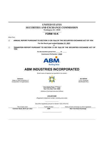 Thumbnail ABM Industries
 10-K Annual Report 2021