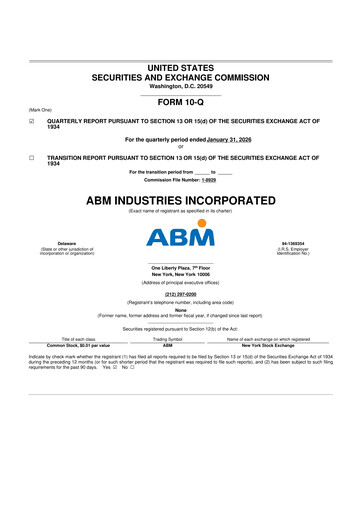 Thumbnail ABM Industries
 10-Q Quarterly Report FY2026 
