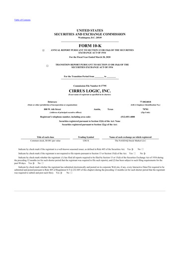 Thumbnail Cirrus Logic
 10-K Annual Report 2020