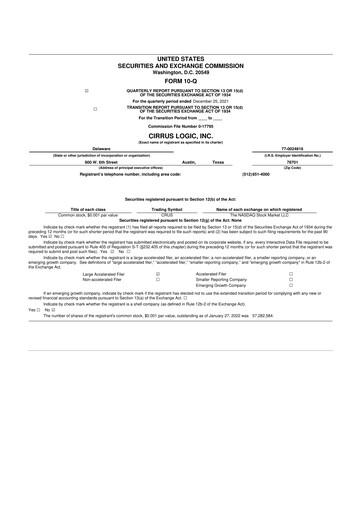 Thumbnail Cirrus Logic
 10-Q Quarterly Report FY2022 