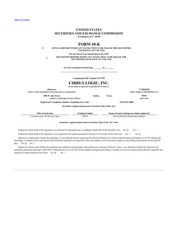 Thumbnail Cirrus Logic
 10-K Annual Report 2023
