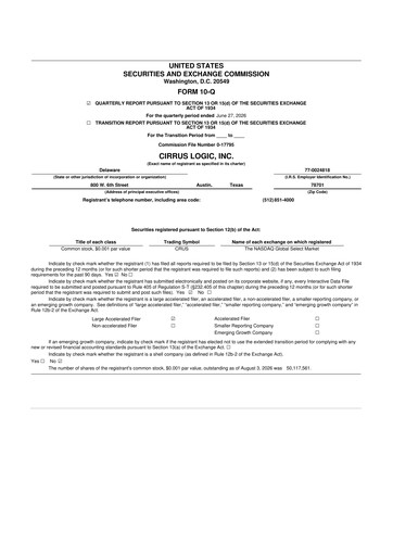 Thumbnail Cirrus Logic
 10-Q Quarterly Report FY2027 