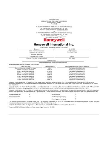 Thumbnail Honeywell 10-Q Quarterly Report FY2024 