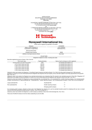 Thumbnail Honeywell 10-Q Quarterly Report FY2026 