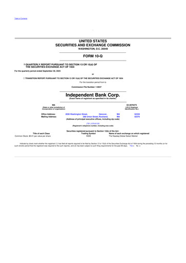 Thumbnail Independent Bank Corp. 10-Q Quarterly Report FY2023 