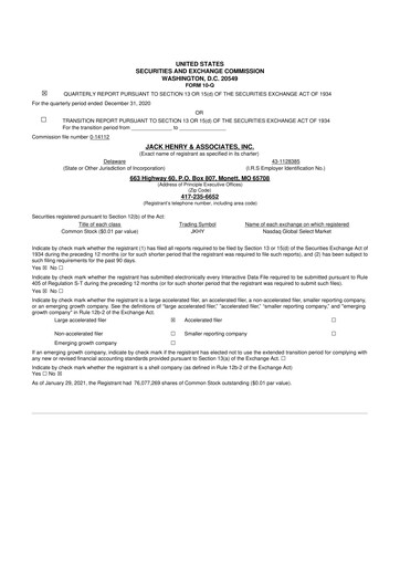 Thumbnail Jack Henry & Associates

 10-Q Quarterly Report FY2021 