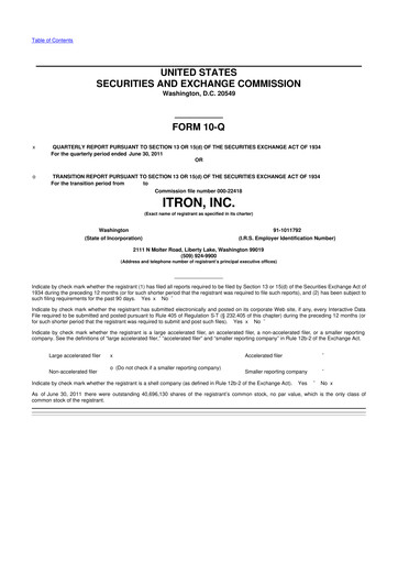 Thumbnail Itron
 10-Q Quarterly Report FY2011 