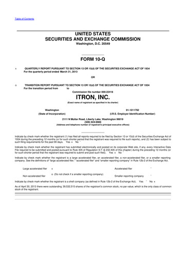 Thumbnail Itron
 10-Q Quarterly Report FY2013 