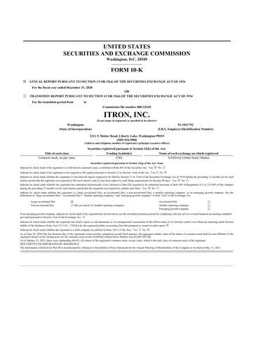 Thumbnail Itron
 10-K Annual Report 2020