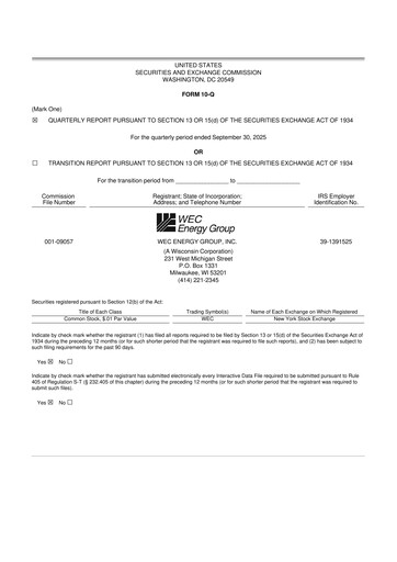 Thumbnail WEC Energy Group 10-Q Quarterly Report FY2025 