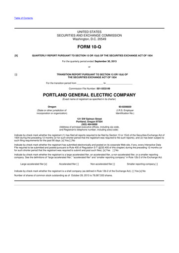 Thumbnail Portland General Electric
 10-Q Quarterly Report FY2013 