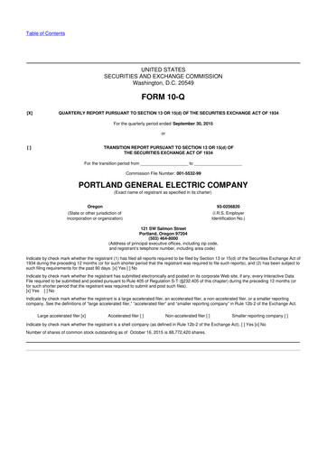 Thumbnail Portland General Electric
 10-Q Quarterly Report FY2015 