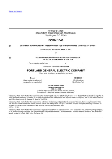 Thumbnail Portland General Electric
 10-Q Quarterly Report FY2017 