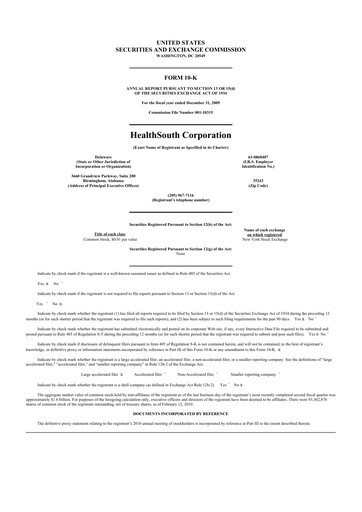 Thumbnail Encompass Health
 10-K Annual Report 