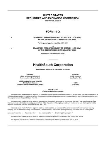 Thumbnail Encompass Health
 10-Q Quarterly Report FY2011 