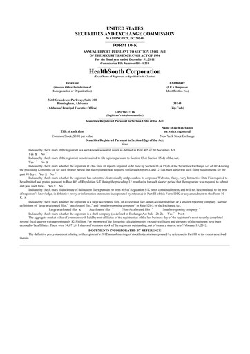 Thumbnail Encompass Health
 10-K Annual Report 2011