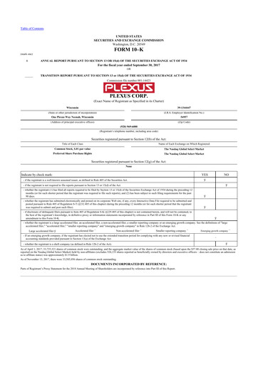 Thumbnail Plexus 10-K Annual Report 2017