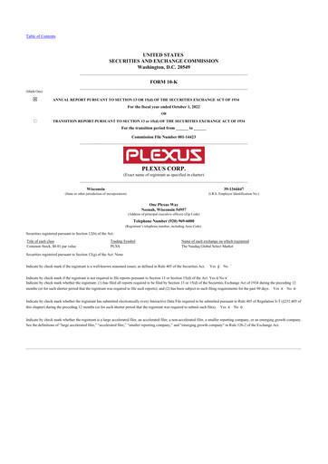 Thumbnail Plexus 10-K Annual Report 2022