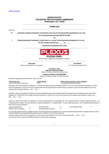 Thumbnail Plexus 10-Q Quarterly Report FY2025 