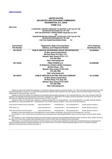 Thumbnail PSEG 10-Q Quarterly Report FY 