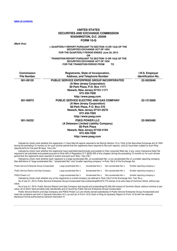 Thumbnail PSEG 10-Q Quarterly Report FY 