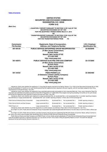 Thumbnail PSEG 10-Q Quarterly Report FY 