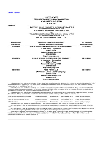Thumbnail PSEG 10-Q Quarterly Report FY 