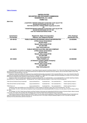 Thumbnail PSEG 10-Q Quarterly Report FY 