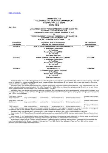 Thumbnail PSEG 10-Q Quarterly Report FY 