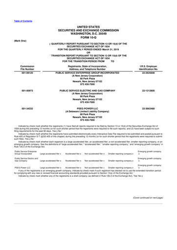 Thumbnail PSEG 10-Q Quarterly Report FY 