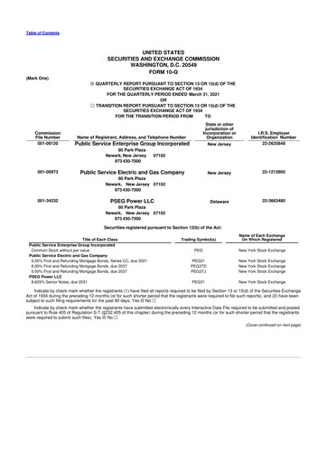 Thumbnail PSEG 10-Q Quarterly Report FY 