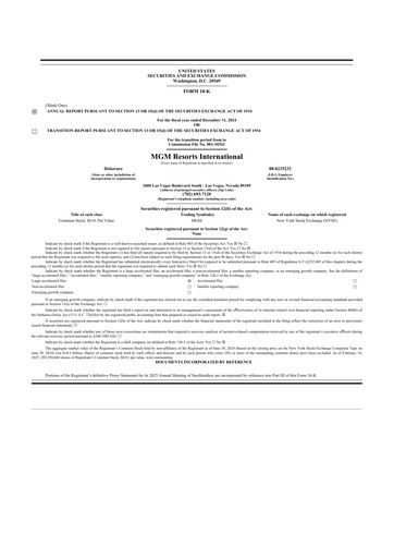 Thumbnail MGM Resorts

 10-K Annual Report 2024