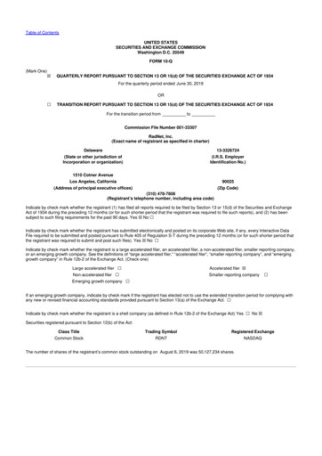 Thumbnail RadNet 10-Q Quarterly Report FY2019 