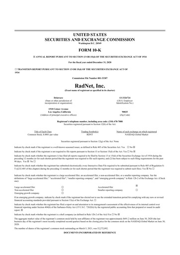 Thumbnail RadNet 10-K Annual Report 2020