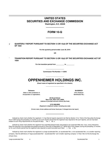 Vorschaubild Oppenheimer Holdings
 10-Q Quartalsbericht 2016 