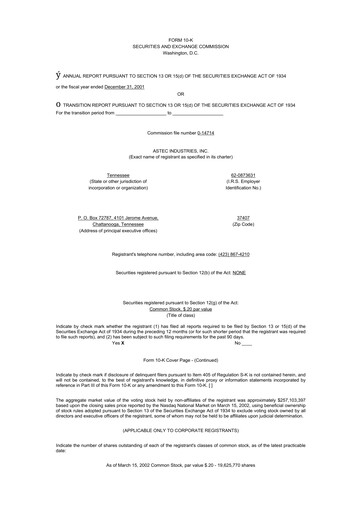 Thumbnail Astec Industries
 10-K Annual Report 
