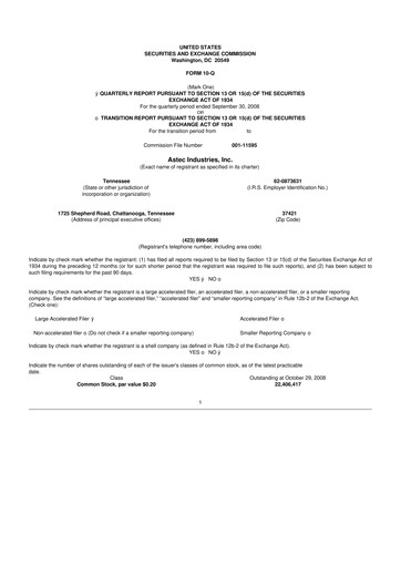 Thumbnail Astec Industries
 10-Q Quarterly Report FY 