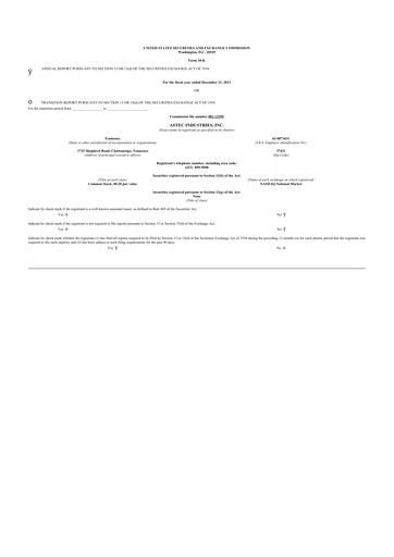 Thumbnail Astec Industries
 10-K Annual Report 2013